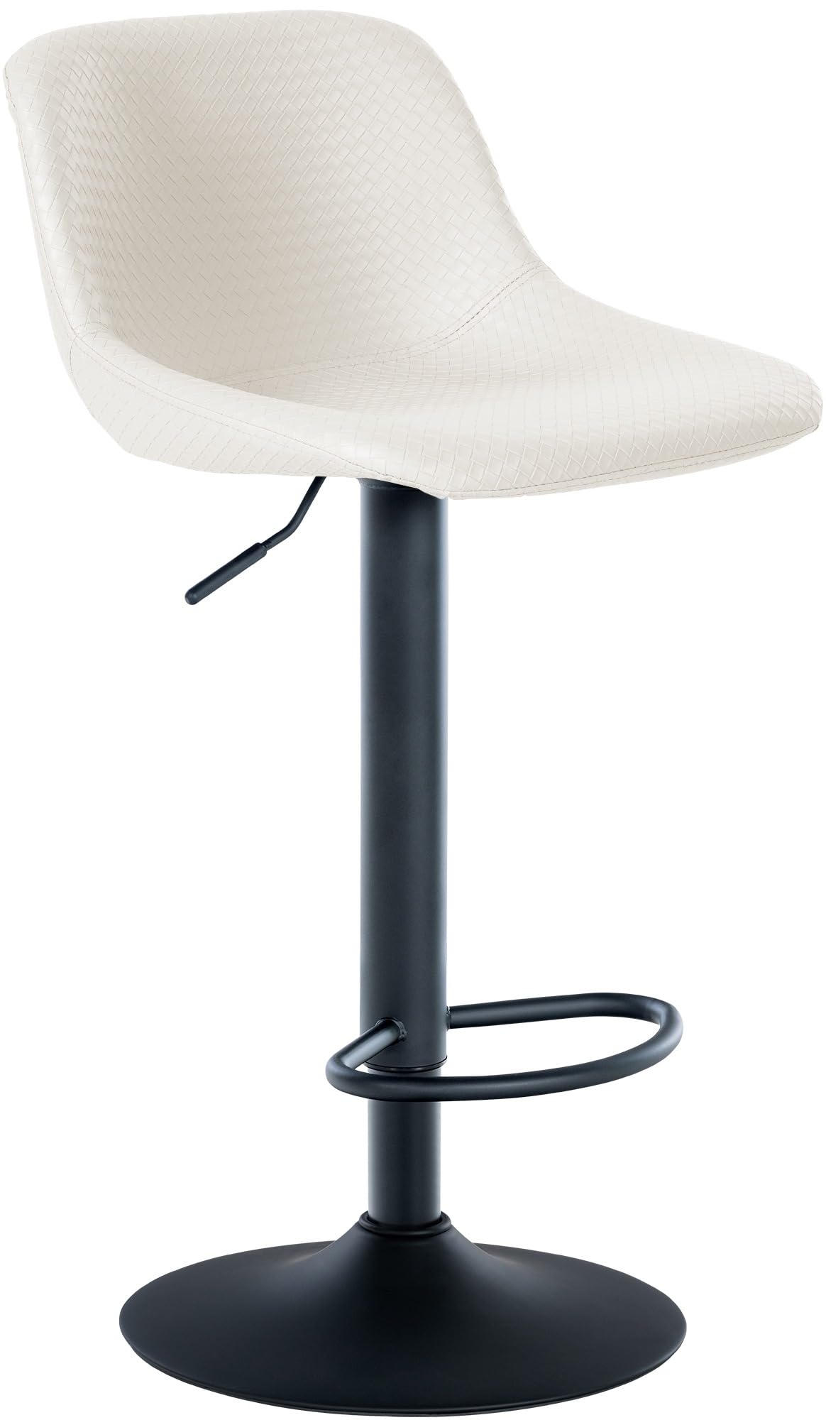 CLP Loft Bar Stool I Bar Chair with Backrest I Swivel Chair 360° Height Adjustable for Kitchen and Countertop, Colour: Cream, Material: Faux Leather