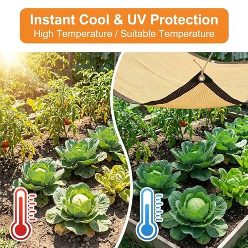 Toile d'ombrage imperméable 90% anti-UV protection thermique extérieure avec œillets - 6