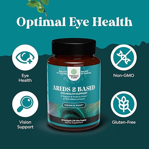 Miniatura 4 de Natures Craft AREDS 2 Suplemento de salud ocular a base para adultos, veganas, AREDs, 2 vitaminas oculares para la visión, protección de luz azul,