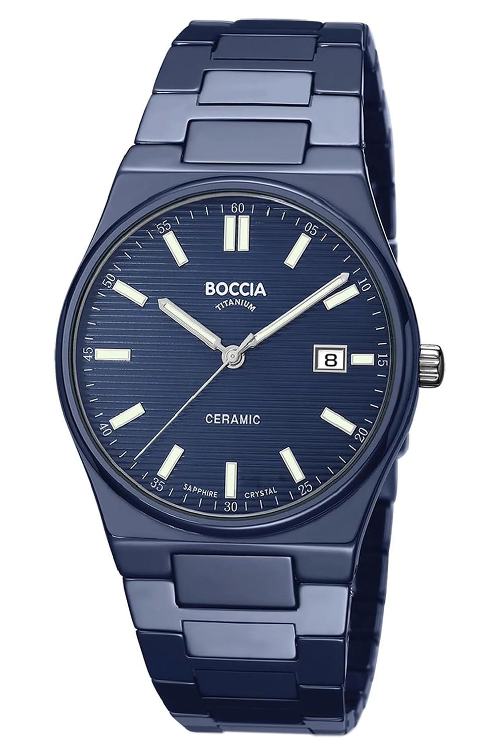 Boccia Herrenuhr Keramik/Titan mit Saphirglas Blau 3675-02