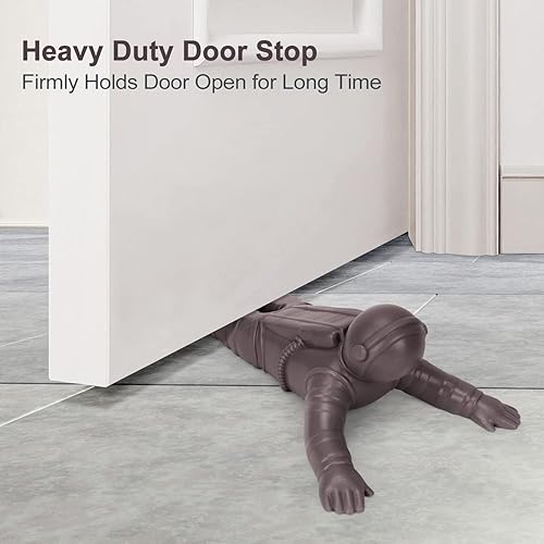 Miniatura 6 de Wedama Tope de puerta decorativo de astronauta, 1 paquete de topes de puerta de astronauta mejorados, TPU de goma antideslizante, lindo tope de