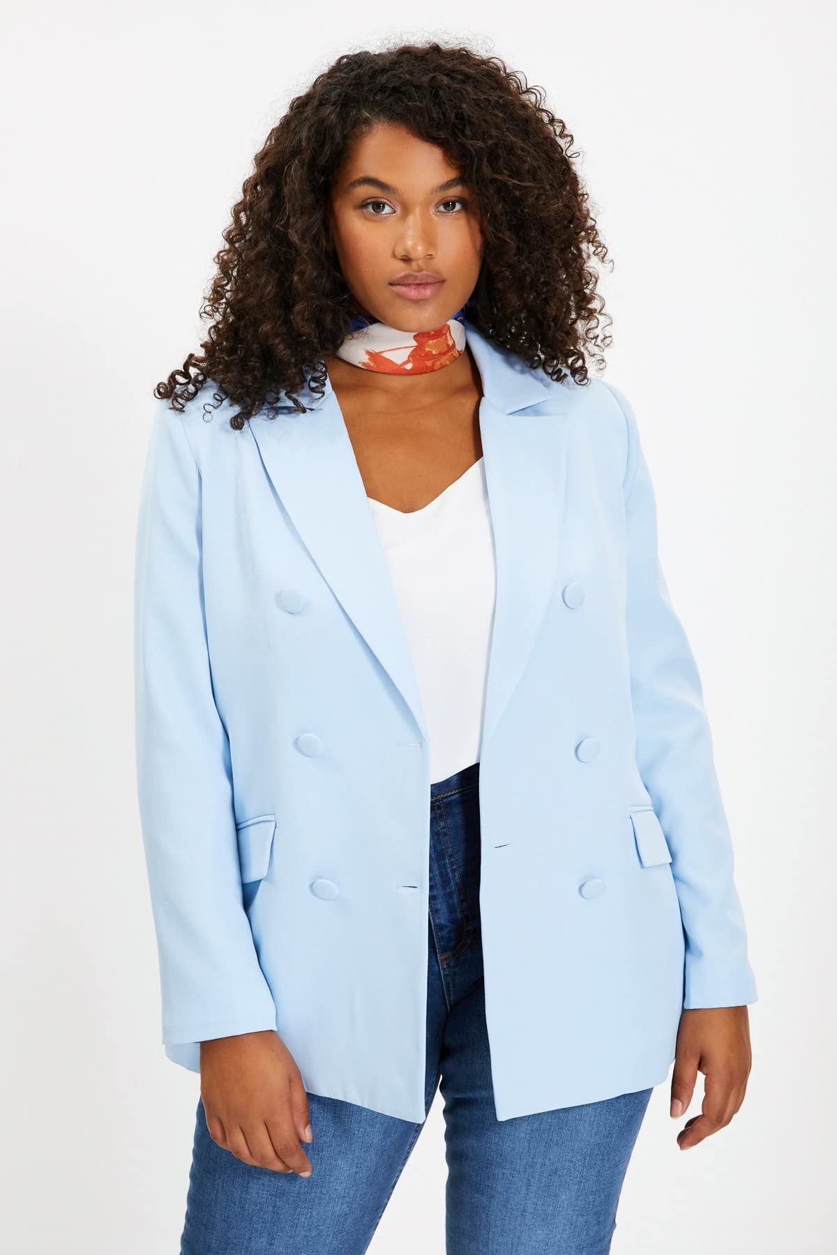 Trendyol Veste Blazer avec Boutons Verts Trendyol Green Button Veste Blazer Détail Vert Femme