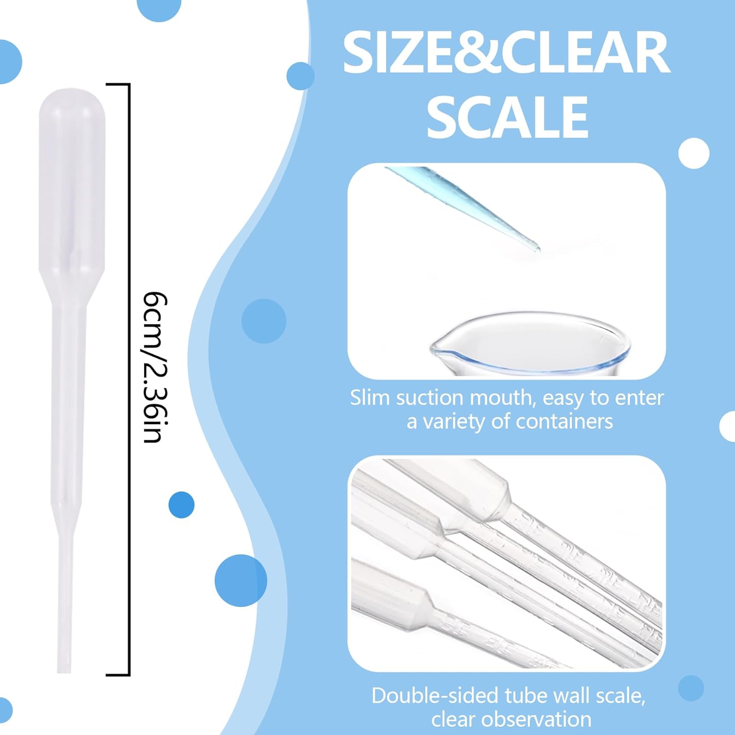 BOROLA 12pcs 0.2ml Plastic Squeeze Transfer Pipettes Suitable Mini Cakes, Children's Painting, Kitchen, Family Day, Party
