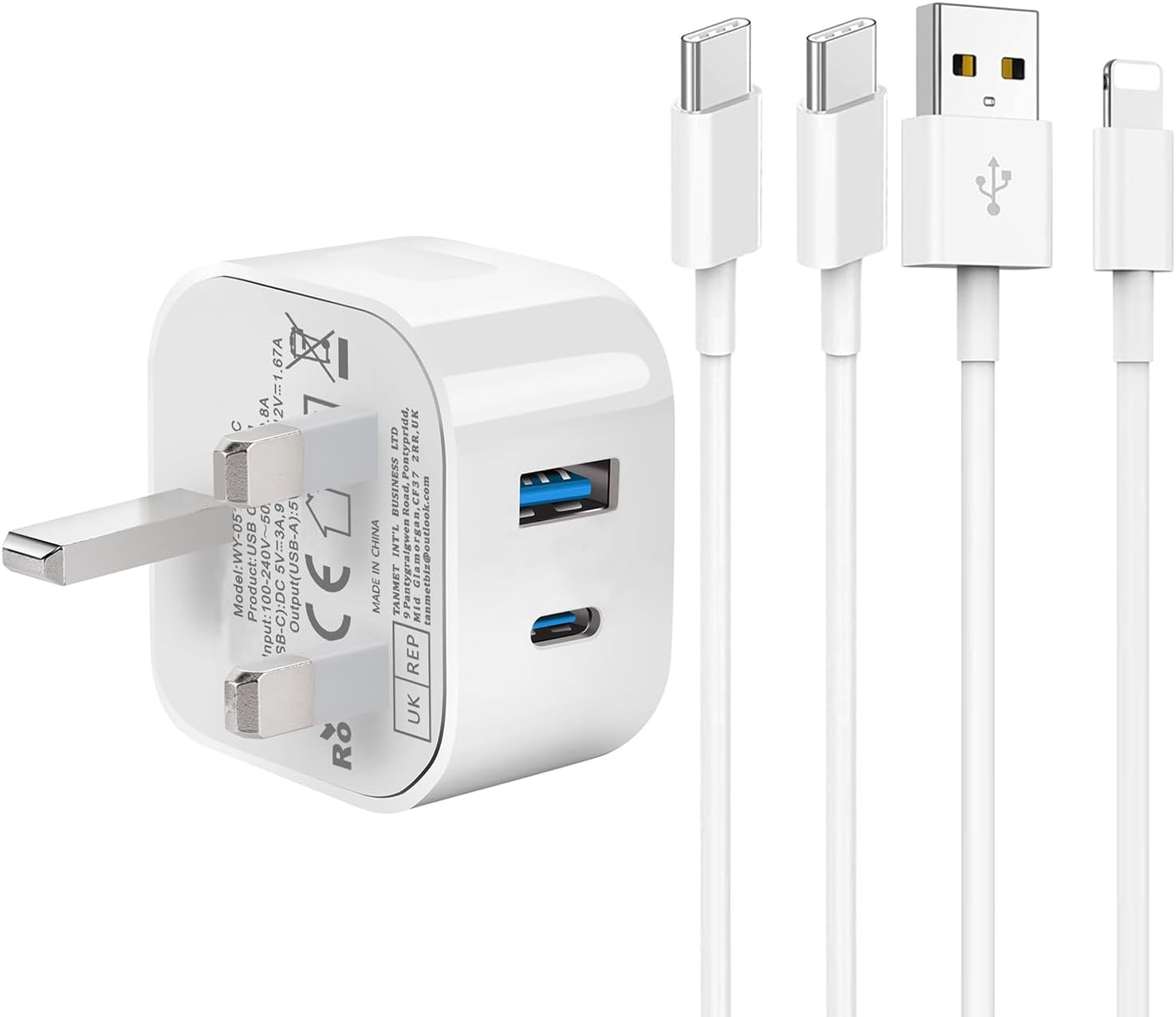 iPad Charger and Plug,Apple i Pad USB C Fast Charger Cable+Lightning Lead and Plug for Pro 12.9 11 13 inch M4 2024/Air 10.9 M2 M3/Mini A17 Pro 3rd 4th 5th 6th 7th 8th 9th 10th A16 11th 2025 Generation