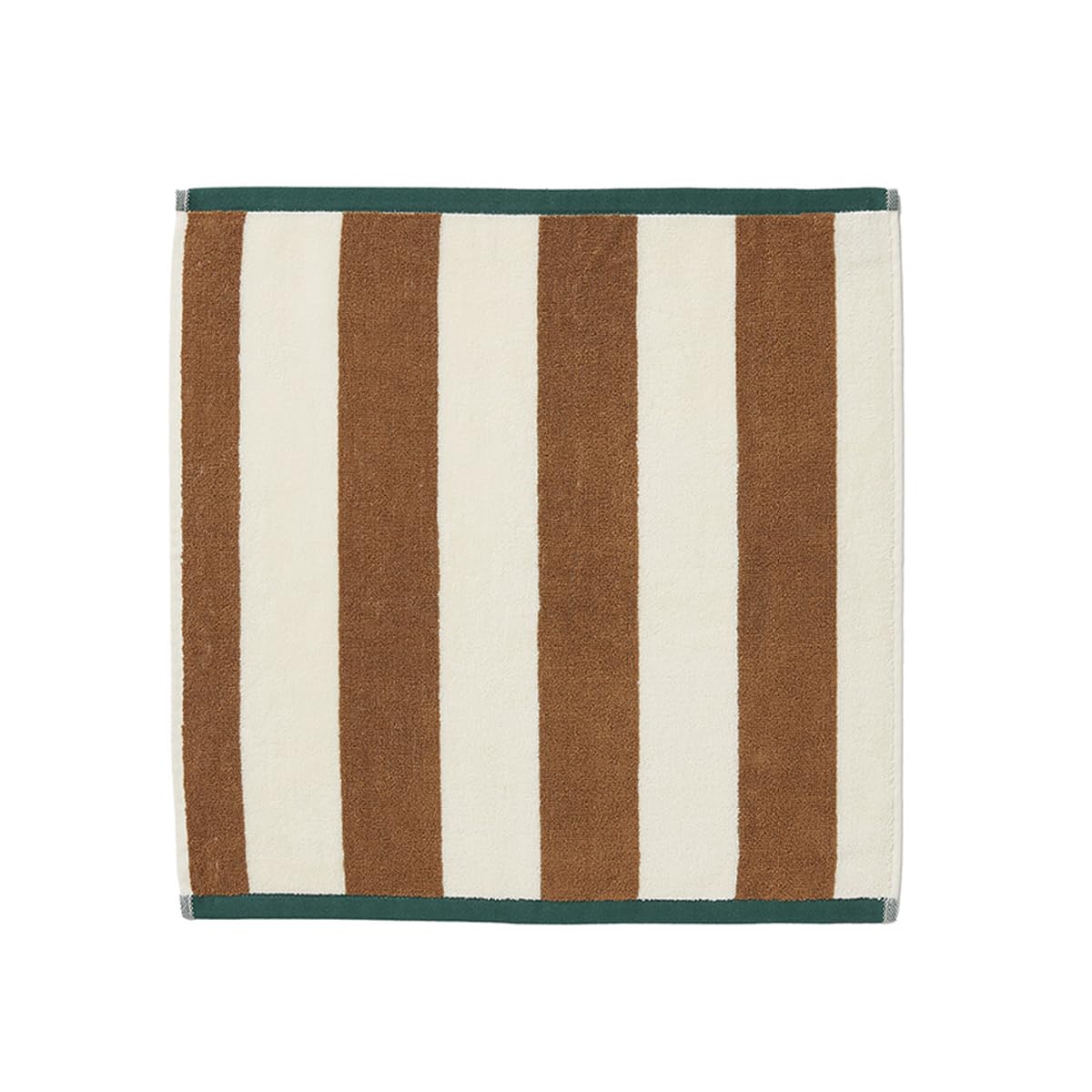 Coucke Printed Cotton Terry Towel, 50 x 50 cm, Shore, Ochre and Khaki