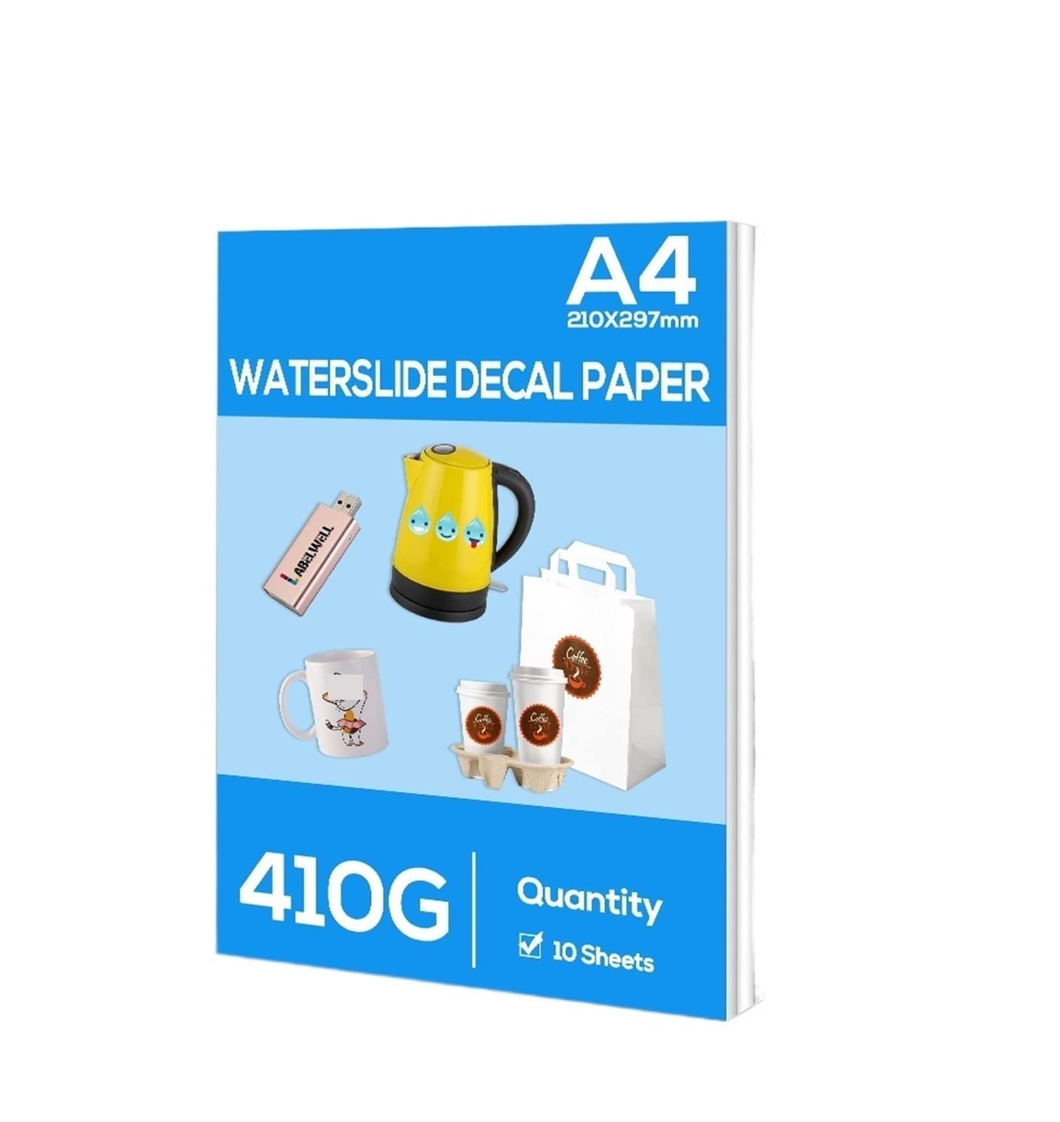 10 blätter Inkjet Wasser Rutsche Aufkleber Transfer Papier A4 Waterslide Aufkleber Papier for Inkjet Drucker Transparent Druck Papier DIY Tasse Lucky