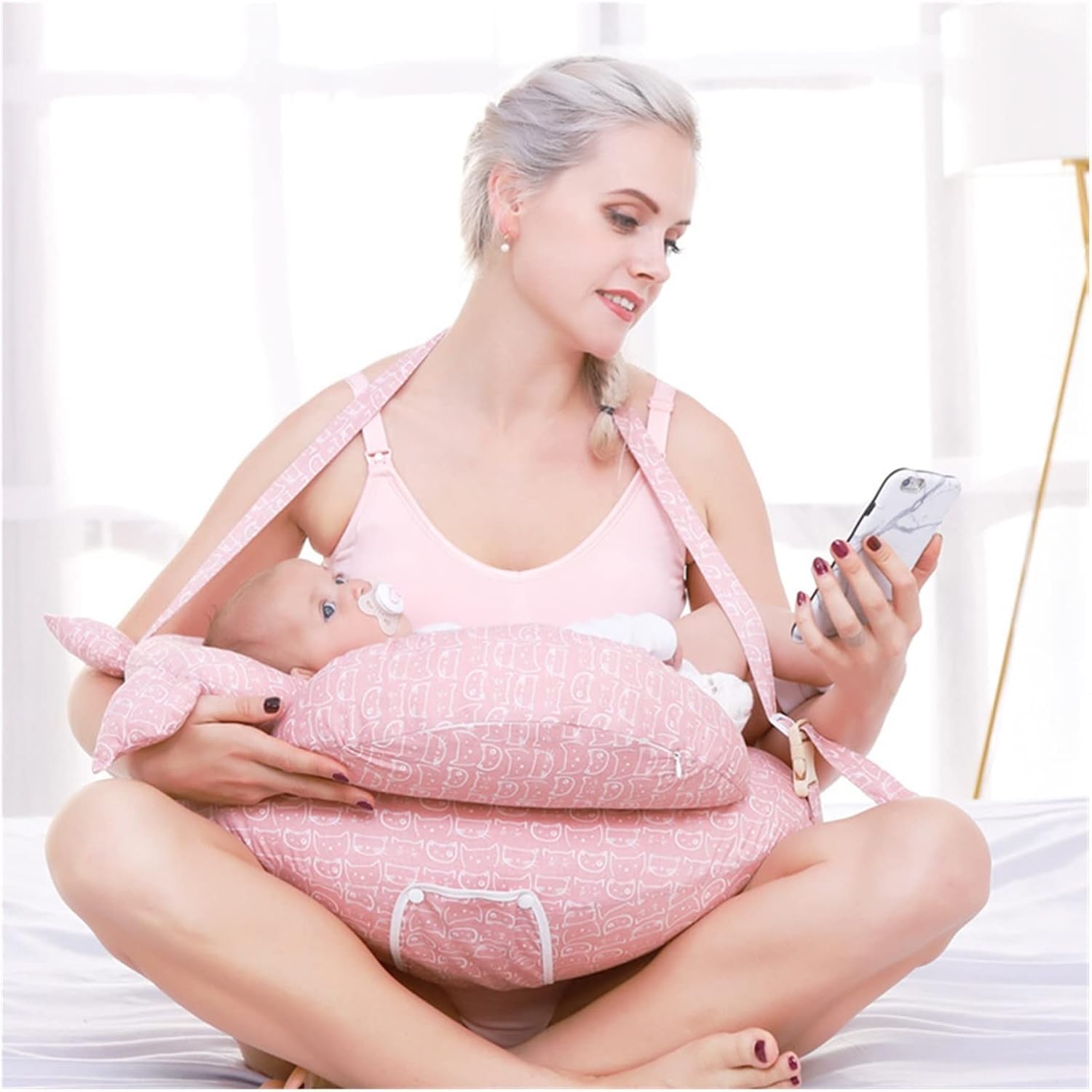 Stillkissen Baby Mutterschaft Stillkissen Verstellbares Taillenkissen für Schwangere Frauen, 7