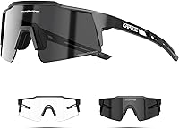 Vista 8 de KAPVOE Gafas de ciclismo fotocromáticas MTB Gafas de sol transparentes para bicicleta de montaña, gafas de transición, deportes de béisbol y correr