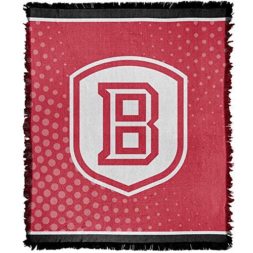 LOGOVISION Bradley University Blanket, 50"x60" Logo Dots Woven Tapestry Cotton Blend Fringed Throw Blanket
