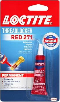 Loctite Threadlocker Blue 242 Nut/Bolt Locker & Threadlocker Red 271 Red 0.2 fl oz, 1 Tube