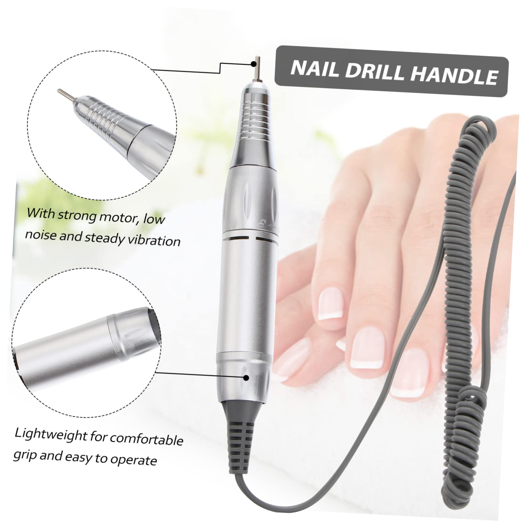 Manico per Trapano per Unghie Elettrico 202, Penna Manipolo Leggero e Silenzioso per Manicure e Pedicure Professionale, Accessorio Resistente per Modellare e Limare Unghie