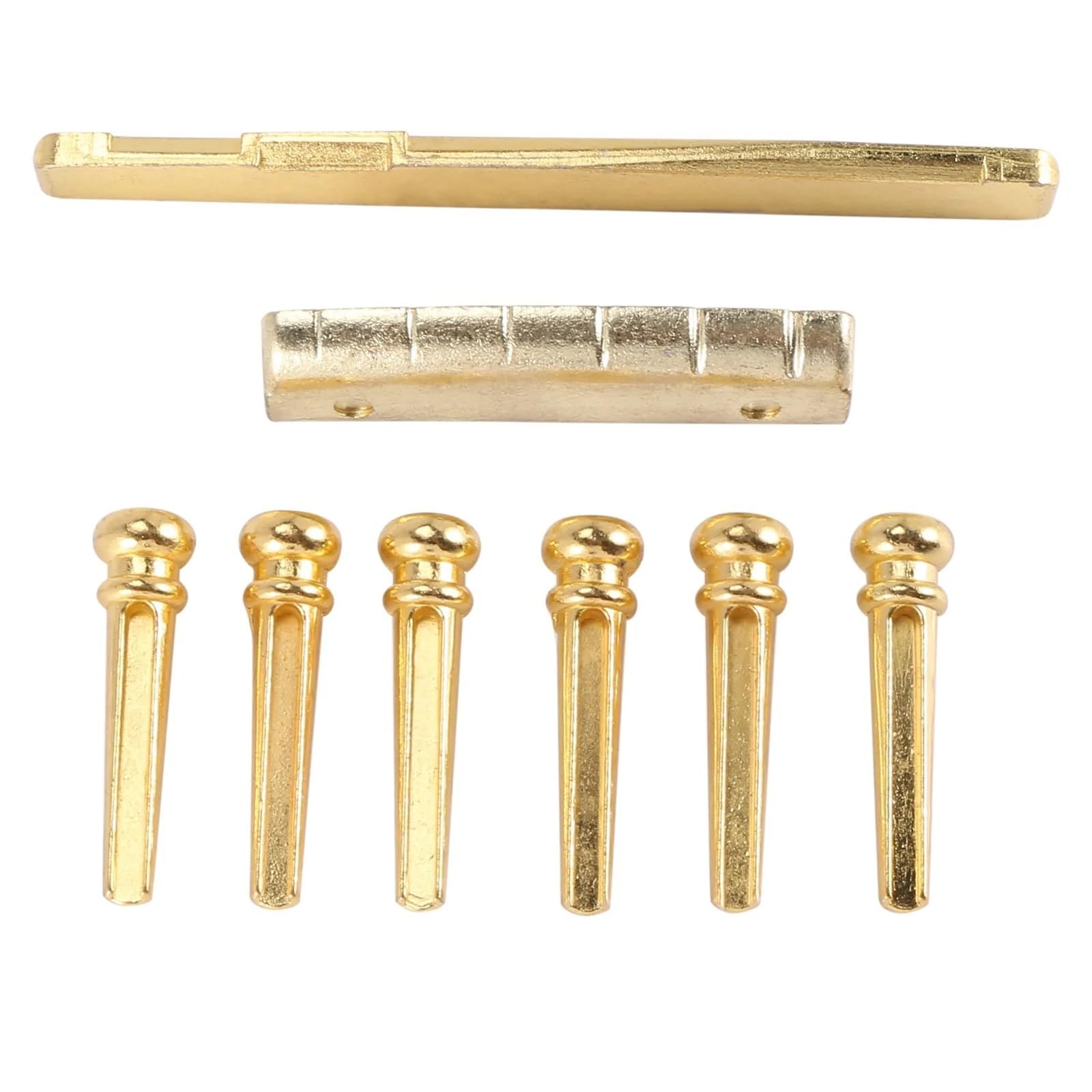Set di dadi a sella in ottone per chitarra acustica | Migliora il tono e il sustain con perni in ottone massiccio, sella e dadi per chitarra acustica.