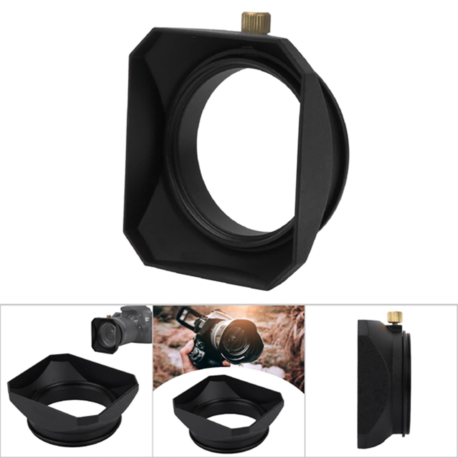 Zunate Paraluce Rettangolare Per Obiettivo Fotocamera, 55mm, In Lega Di Alluminio E Plastica, Protezione E Contrasto Migliorato, Per Mirrorless E Reflex - 4