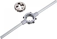 Vista 10 de uxcell Juego de llaves de mango de troquel, M10 x 0.5 roscado redondo y 1.181 in (dados M10-M11) soporte ajustable herramienta de mano