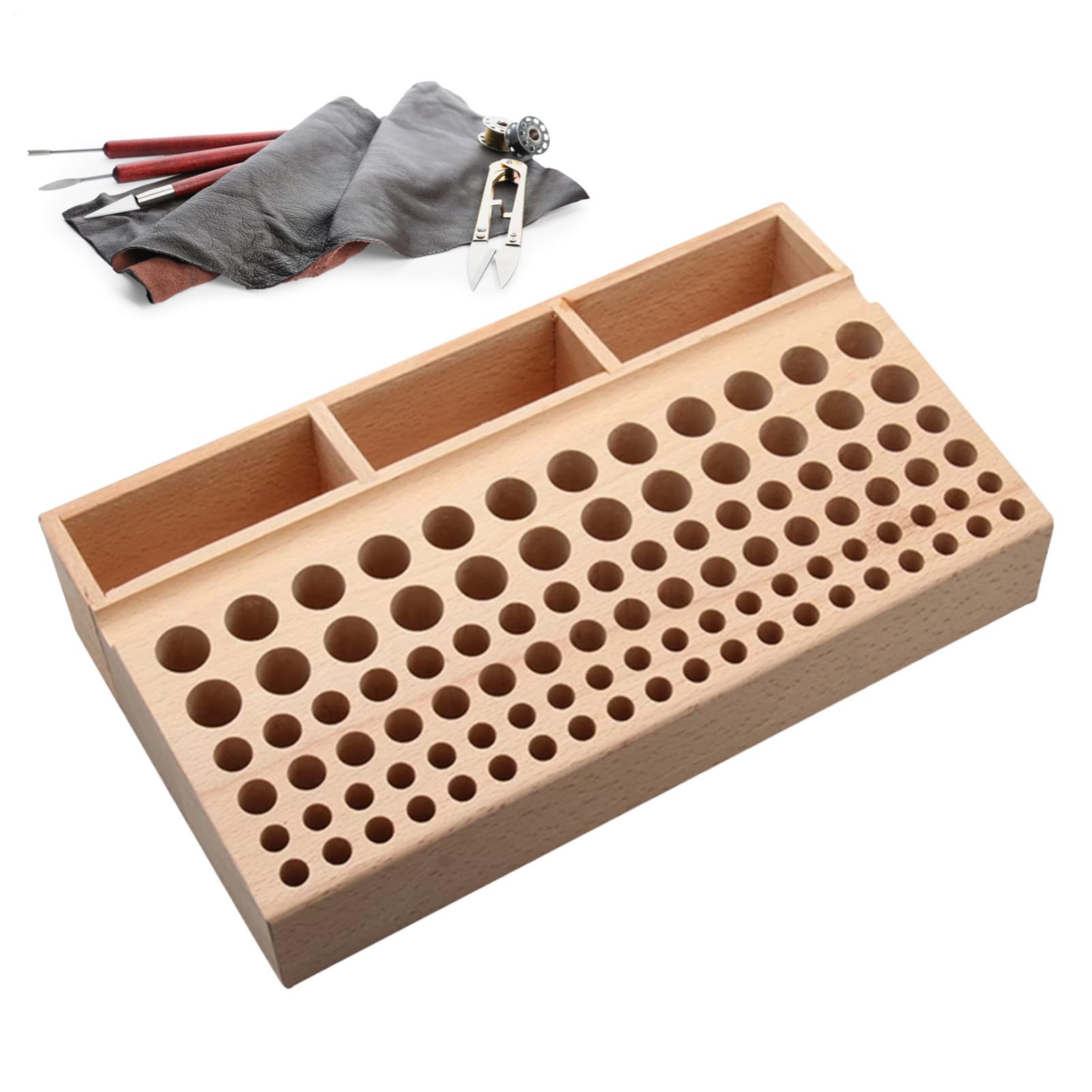Werkzeug Aufbewahrungsständer Stanzschlitze aus Holz für Stempel und Punzen | Lederarbeit-Ständer-Organizer für Lederwerkzeuge Für Holzarbeiten, , , Männer, Zuhause, Innenbereich Sowie Für