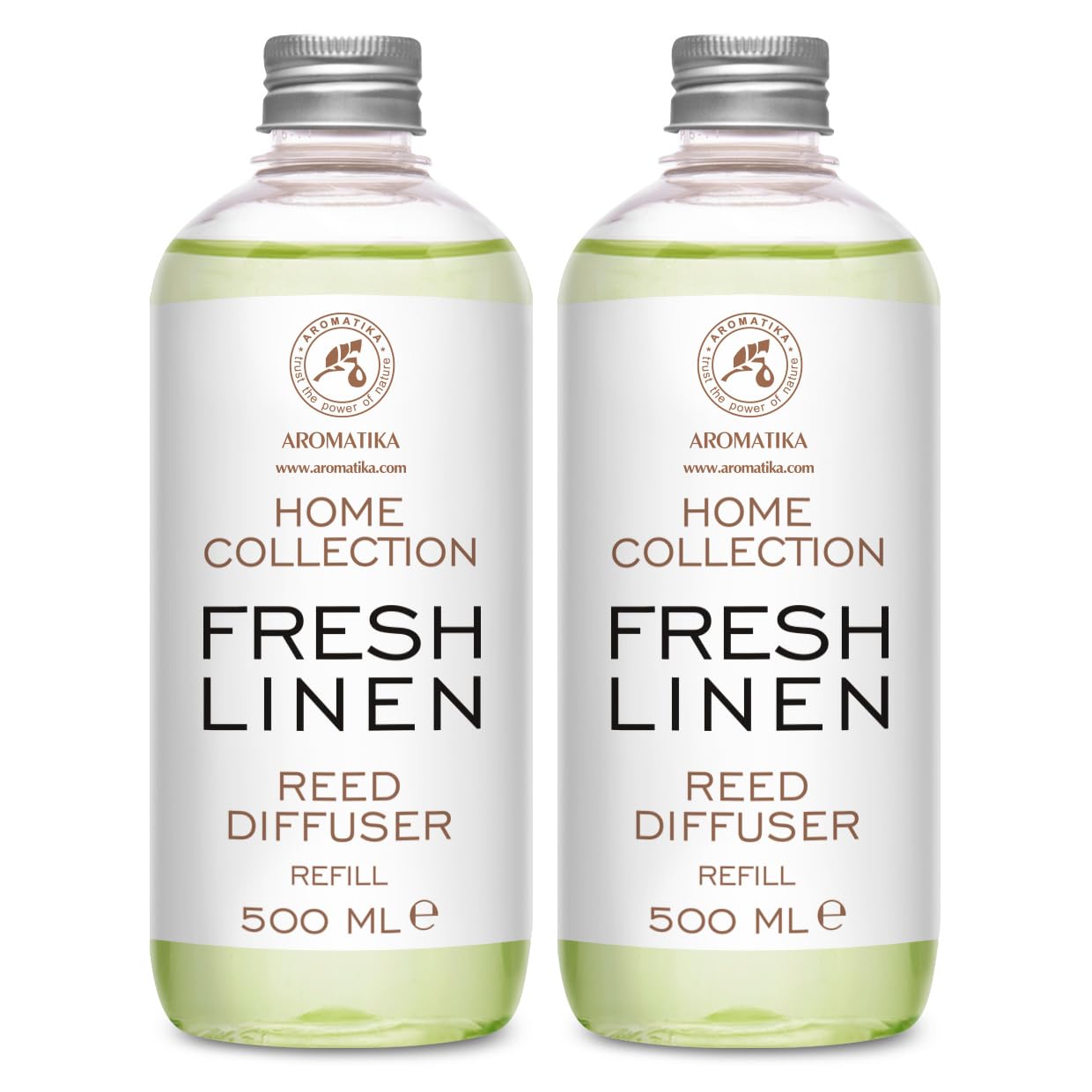 Refill Reed Diffuser Fresh Linen - Set 2 ? 17 Fl Oz - Aroma Refill for Reed Diffuser - Long Lasting Home Fragrance - Air Freshener - Fresh Scent - Aromatherapy - Home Decor - Air Diffuser