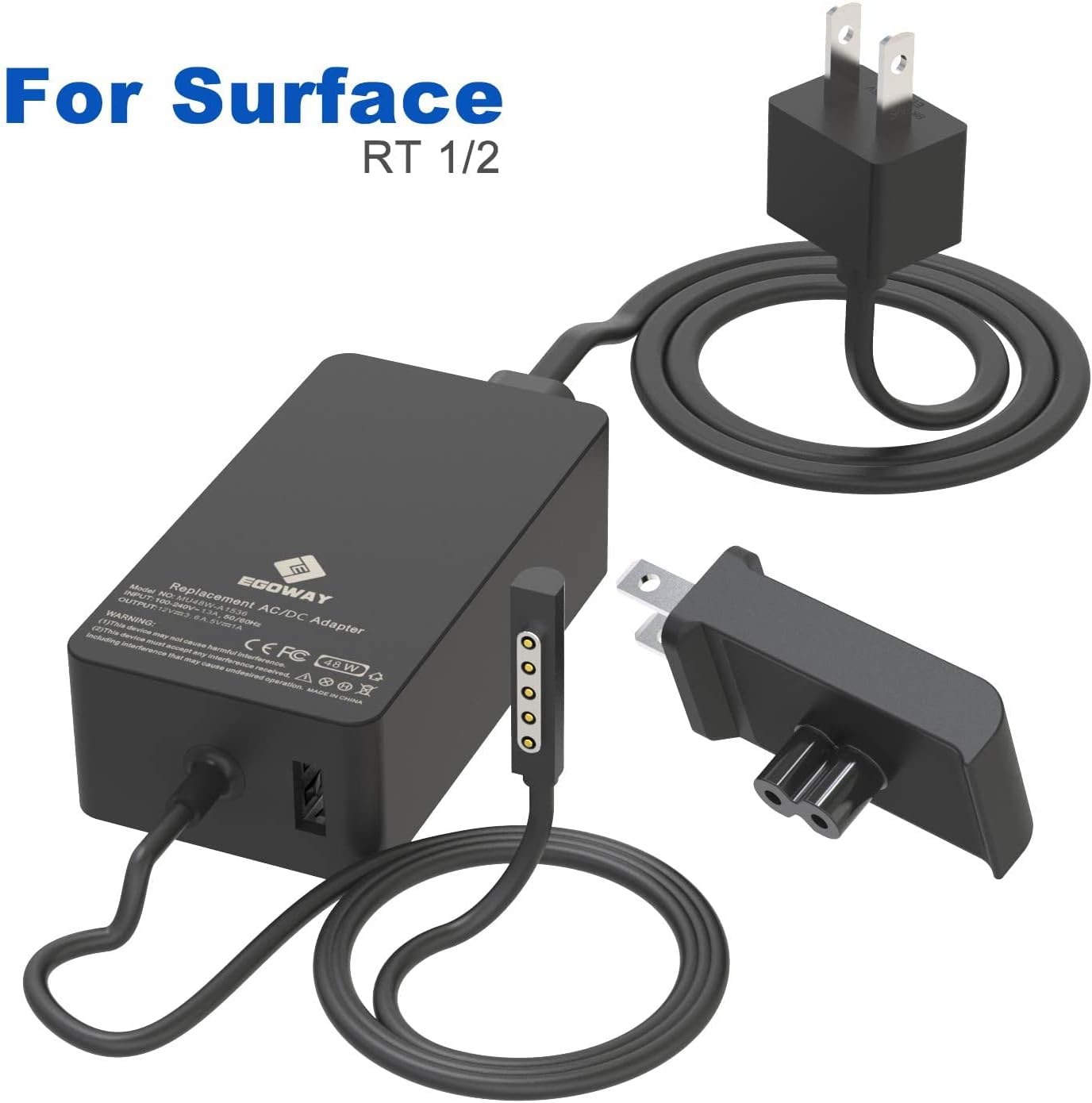 Up To 50% OFF E EGOWAY 48W 12V 3.6A Surface Power Adapter Charger Compatible for Surface Pro 2 Pro 1 Surface RT with USB Charging Port Up To 40% OFF E EGOWAY 48W 12V 3.6A Surface Power Adapter Charger Compatible for Surface Pro 2 Pro 1 Surface RT with USB Charging Port