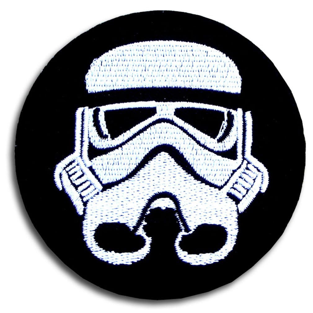 NeatPatch Imperial Stormtrooper Patch Embroidered Iron on Logo Boba Fett Mandalorian Crest Aemor Bounty Hunter Jedi Order Assault Walker ATAT at-at R2D2 R2-D2 Galactic Republic Rebel Alliance Blk
