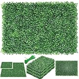 ZXMOTO Artificial Boxwood Hedge Panels 36PCS Topiary Hedge Plant Faux Grass Wall Decoration Faux Greenery Wall Panel for Indoor Outdoor Garden Backyard Decor (23.6