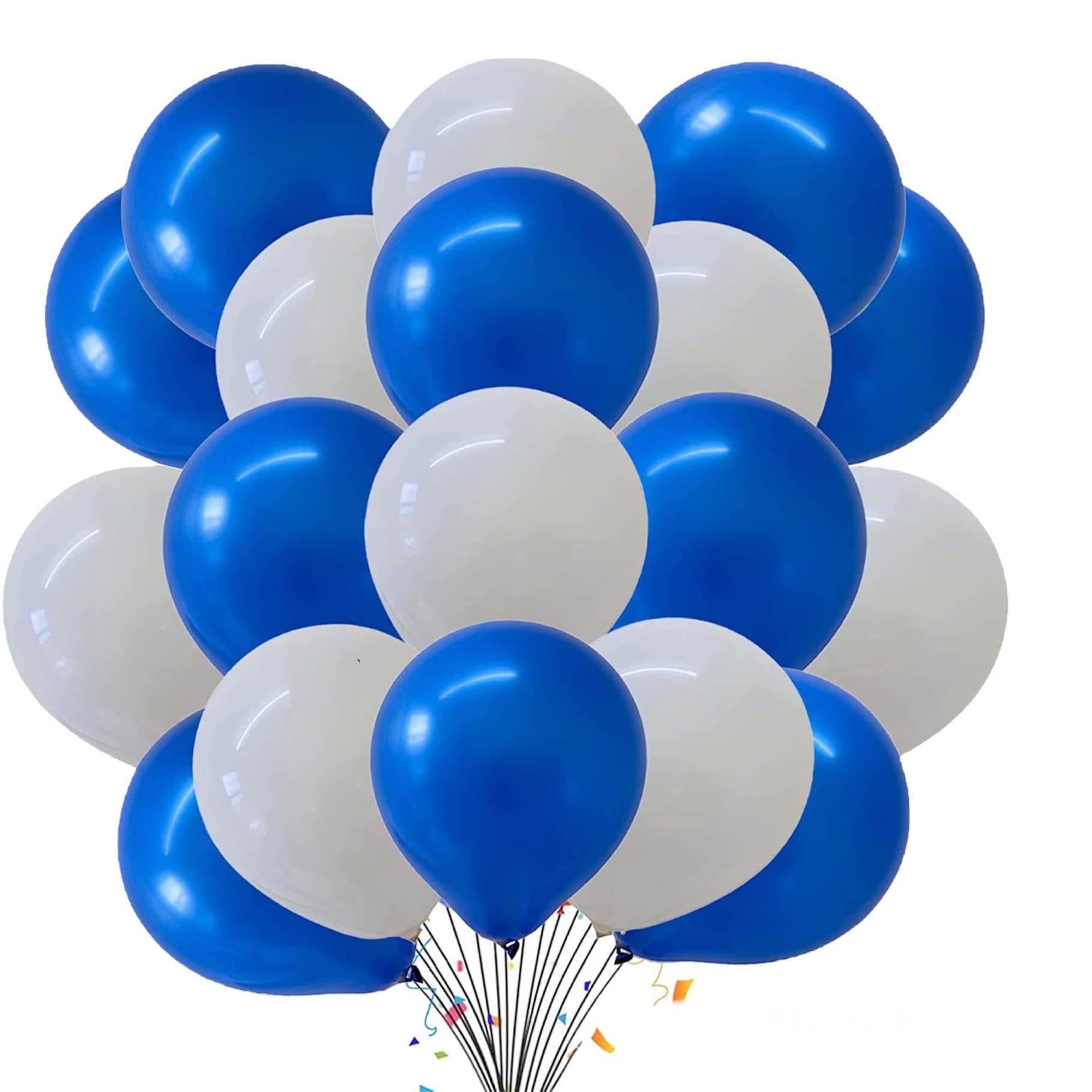 HIGHLAND50 Pcs White and Blue Balloons for Birthday Baby Shower Bachelor Party Wedding Anniversary Party Decorations – Blue White Theme Kid’s Party Decorations- Party Supplies