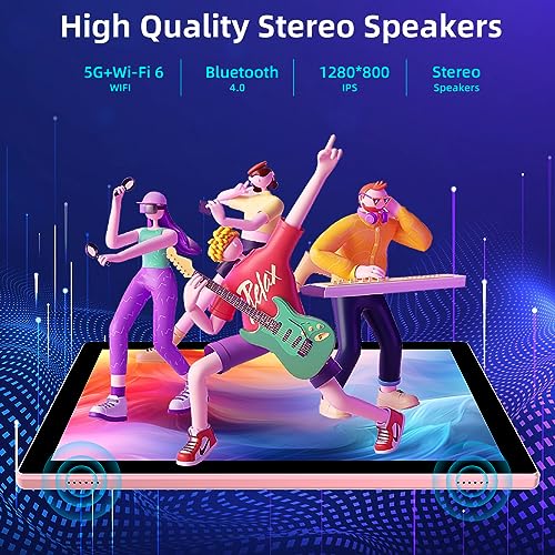 2024 Newest 10.1 inch tablet, Android 11 Tablets with Case Stylus Film, 6GB RAM+128GB ROM+1TB, 1.8GHz Quad-Core 1280*800 IPS HD Touch Screen, 2.4G/5G WiFi 6 BT 5.0 Tableta PC, 2+8MP Dual Camera Tab