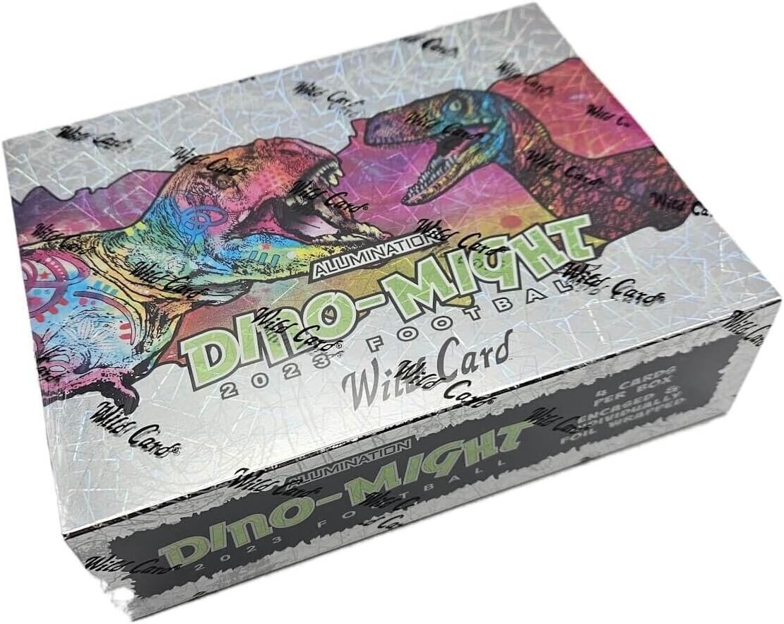 2023 Wild Card Alumination Football Dino-Might Hobby Trading Card Box (4 Encased Cards Per Box)