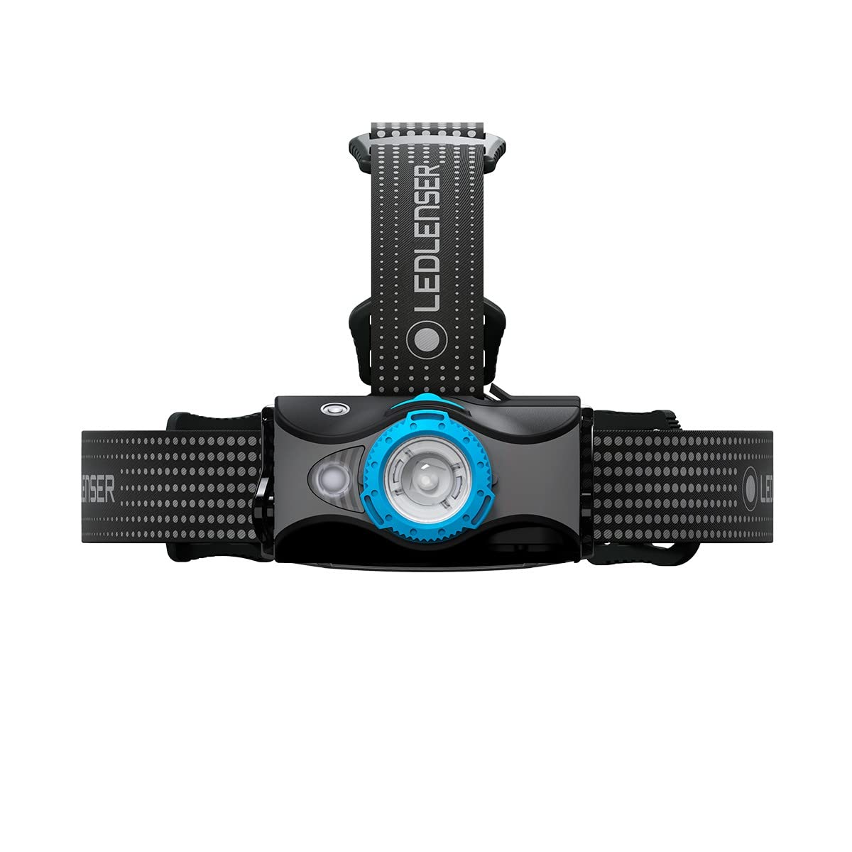 Ledlenser Linterna frontal LED para exteriores MH7, negro/azul, recargable con batería, 600 lúmenes, enfocable, duración lumínica de hasta 60h, luz roja, con 2 pilas AA, bloqueo de transporte