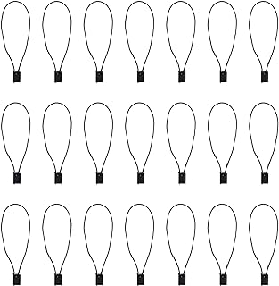 SOWAKA 100 Pcs Nylon Hanging Tag String for Clothing Price Tags Lock Pin Loop Fastener Hook Ties Tag Rope for Belt Luggage Label Attachment Clothing Dress (Black)