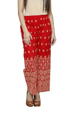 Red Chikankari Embroidered Palazzo 