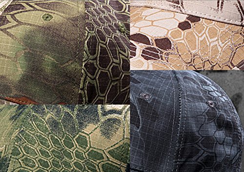 NOGA Python Camouflage Hat Simplicity Outdoor Sun Hat Army Hat Woodland Camo Outdoor Tactical Cap for Fishing Hiking Hunting (Black Python Camouflage) - Image 3