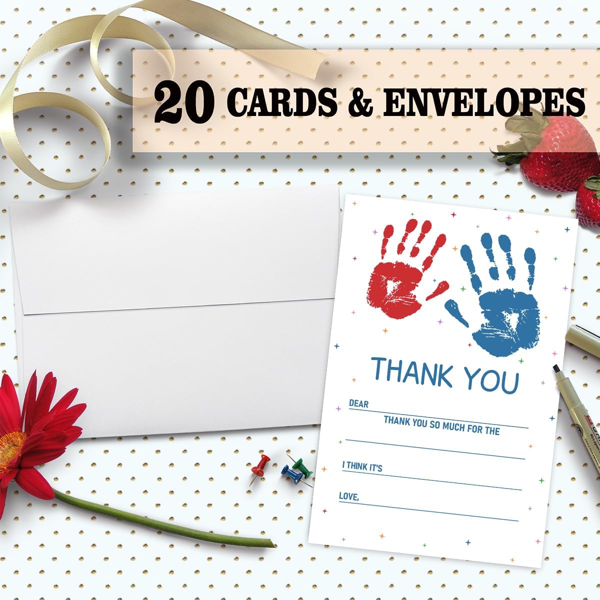 Art Painting Fairy Kids Fill in the Blank Thank You Cards for Art Birthday Party Supplies Decor, Thank You Notes for Boys or Girls, 20 Cards With 20 Envelopes – (Ganxie07) - Image 2