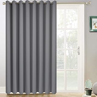 Yakamok Blackout Patio Curtains 100x84 Inches for Sliding Door Extral Wide Blackout Curtain Panels Thermal Insulated Room Divider
