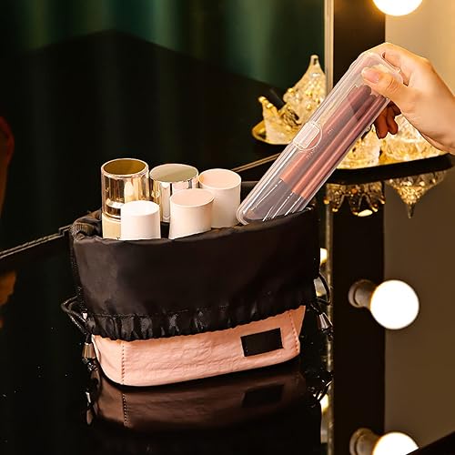 Miniatura 3 de Tarro portátil de almacenamiento de cubiertos con tapa transparente, marco fijo, hisopo de algodón y caja de hilo dental, 3 piezas (8.4 x 1.9 x 1.2