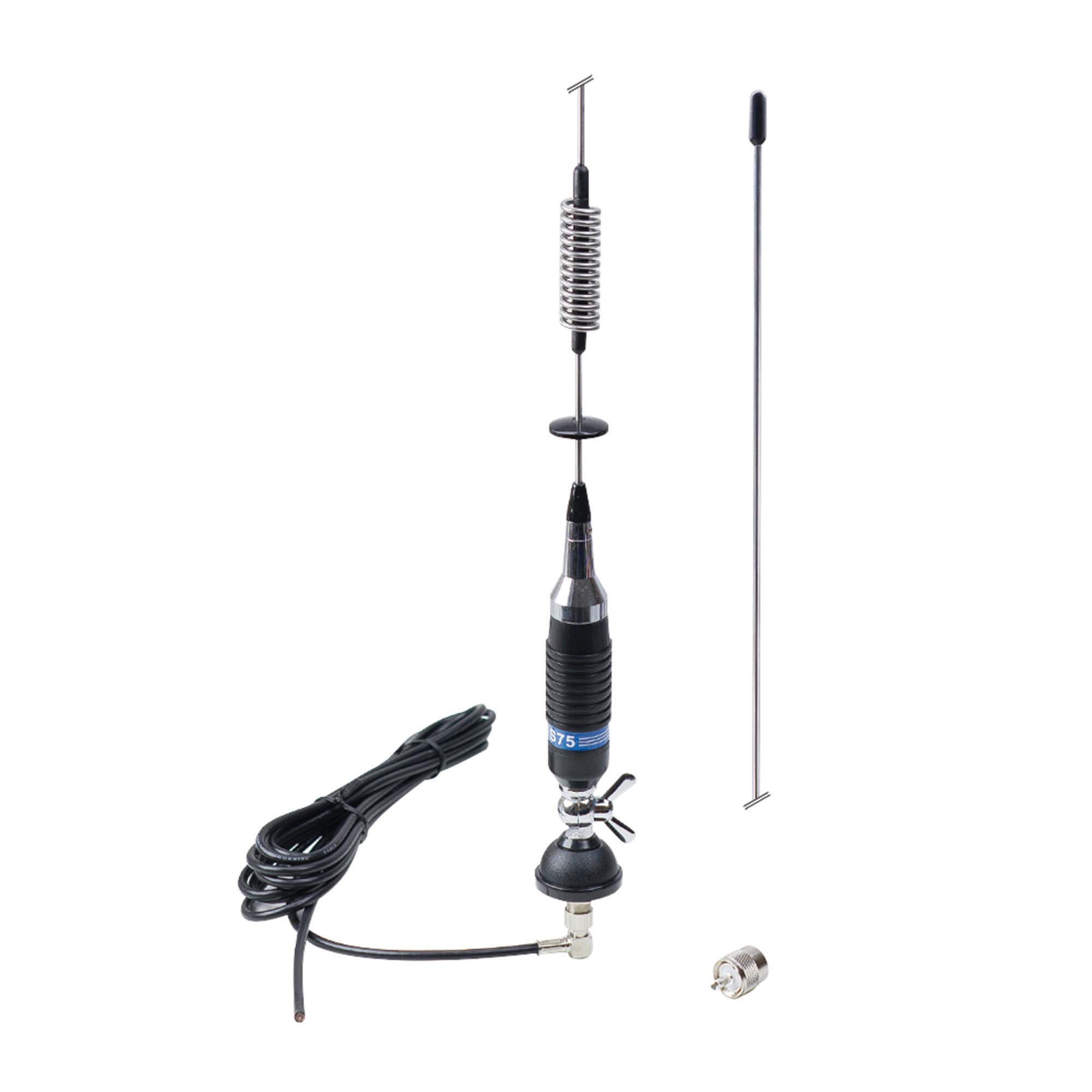 Pacchetto Radio CB PNI HP 8000L ASQ Escort con antenna CB PNI S75 con cavo e supporto fisso
