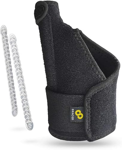 Miniatura 9 de Faja para la muñeca y el dedo pulgar Bracoo férula de neopreno reversible con estabilizadores de resortes dobles para un apoyo seguro