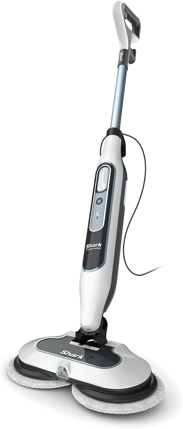 Shark S8200 Steam & Scrub Steam Mop with Steam Blaster Technology All-in-One Hard Floor Steam Mop with 2 Steam Modes, White (Renewed)