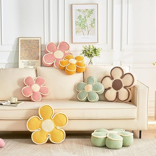 Miniatura 2 de Cojín decorativo con forma de margarita, 3 unidades, diseño de flores, para cama, lindas almohadas