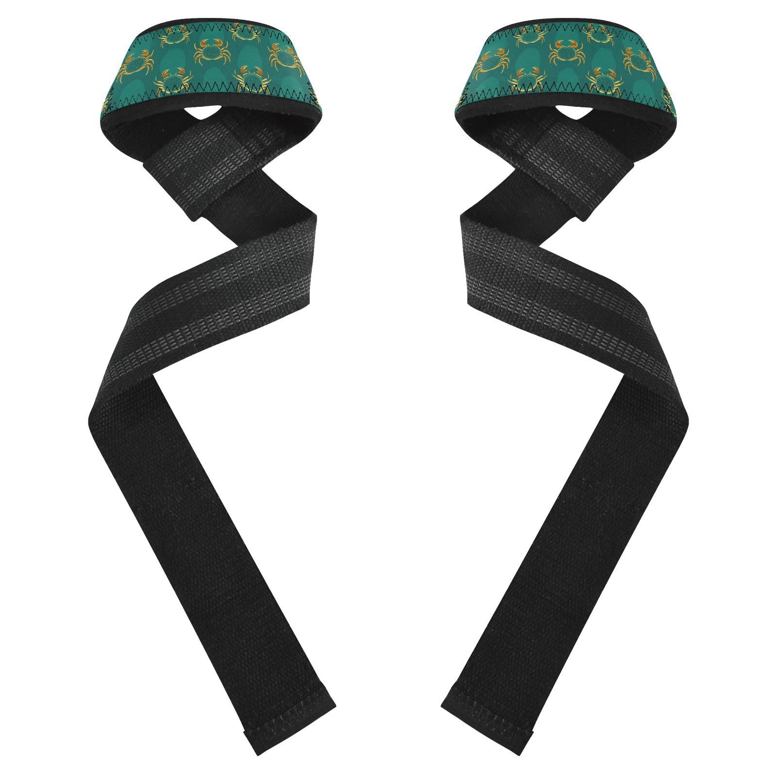 Oval Crab Mars Emerald Green Weightlifting Wrist Wraps 26" Anti Slip Wrist Wraps Gym for Workout, Gym, Powerlifting, Bodybuilding