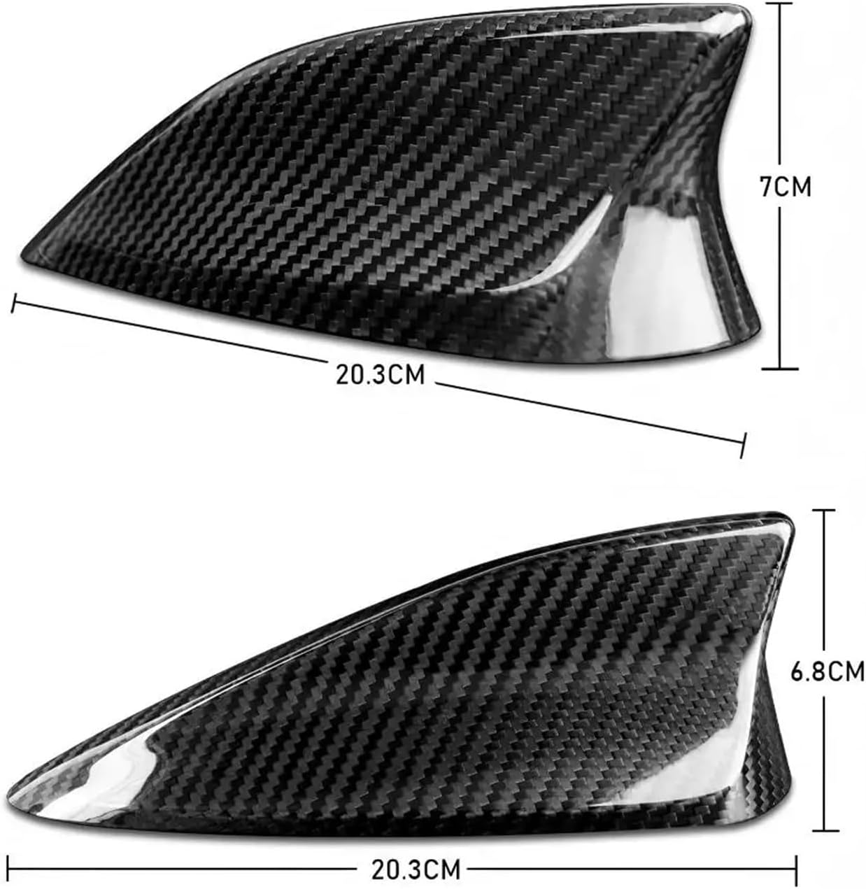 Carbon Fiber Shark Fin Antenna Cover Compatible For Mazda 3 CX-3 CX-5 CX-8 2013-2023 Waterproof Exterior Roof Accessories No-Drill Adhesive Install(Black)