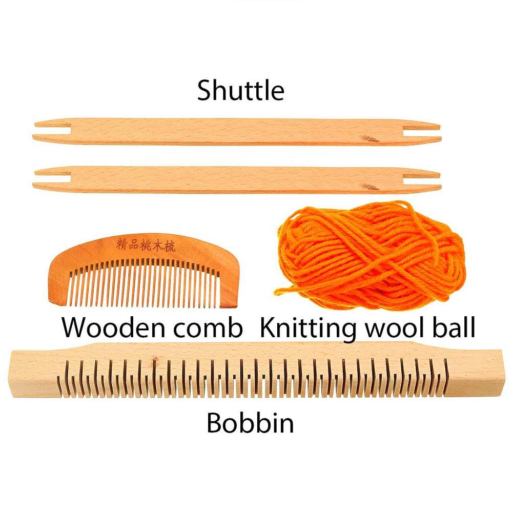 Métier à tisser enfant en bois naturel, kit de tissage complet pour débutants 6-12 ans