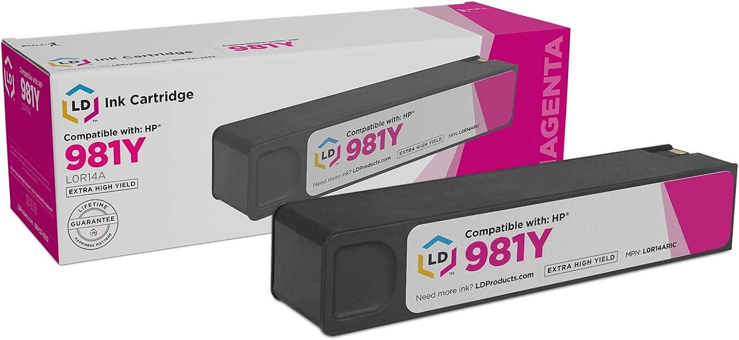 LD Products Remanufactured Ink Cartridge Replacement for HP 981Y L0R14A Extra High Yield (1-Pack, Magenta) Compatible with HP Color 586f 586z Color E58680z MFP E58650dn and More