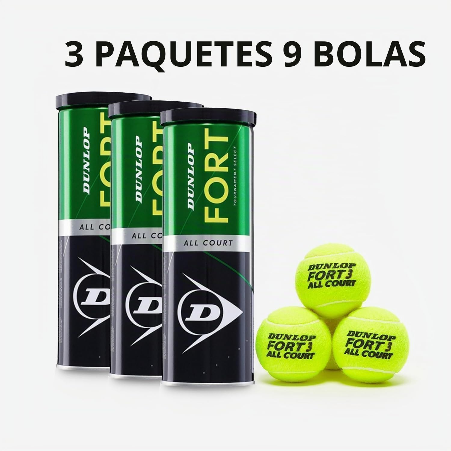 Dunlop FORT ALL COURT tripack 9 balls (3x3)