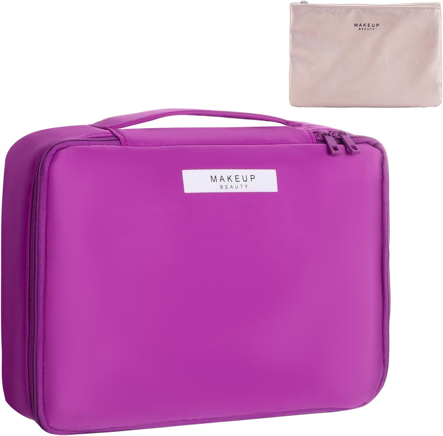 Queboom Travel Makeup Bag Cosmetic Bag Makeup Bag Toiletry bag for women and men (Deep purple)
