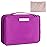 Queboom Travel Makeup Bag Cosmetic Bag Makeup Bag Toiletry bag for women and men (Deep purple)