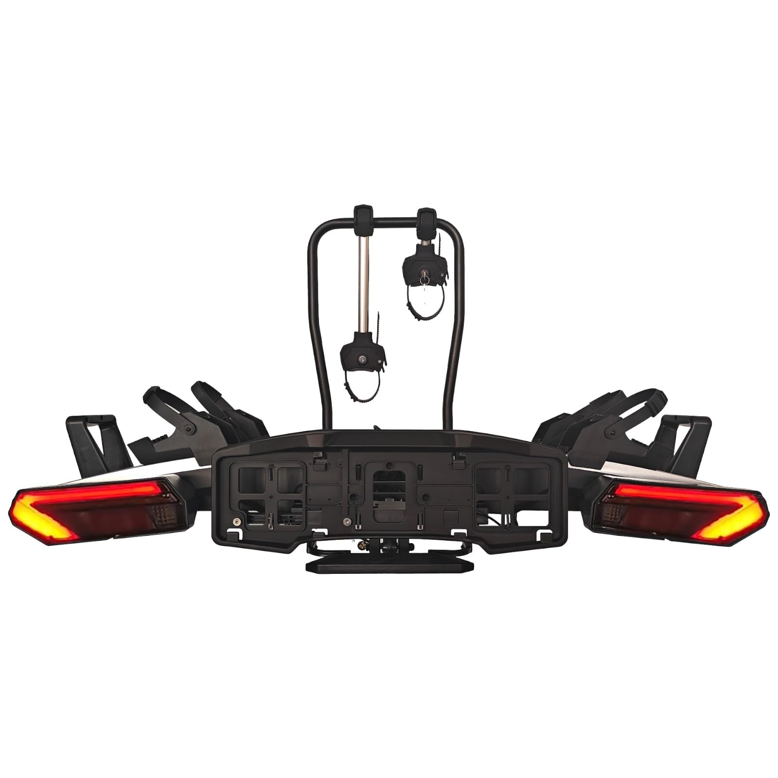SwissOutdoor Fahrradträger E-Bike klappbar 2 Fahrräder 60kg für Anhängerkupplung | LED Rückleuchten | abschließbar | 13-poliger Stecker | faltbar | für SUV Kombi Van | Fatbike MTB Trekkingrad