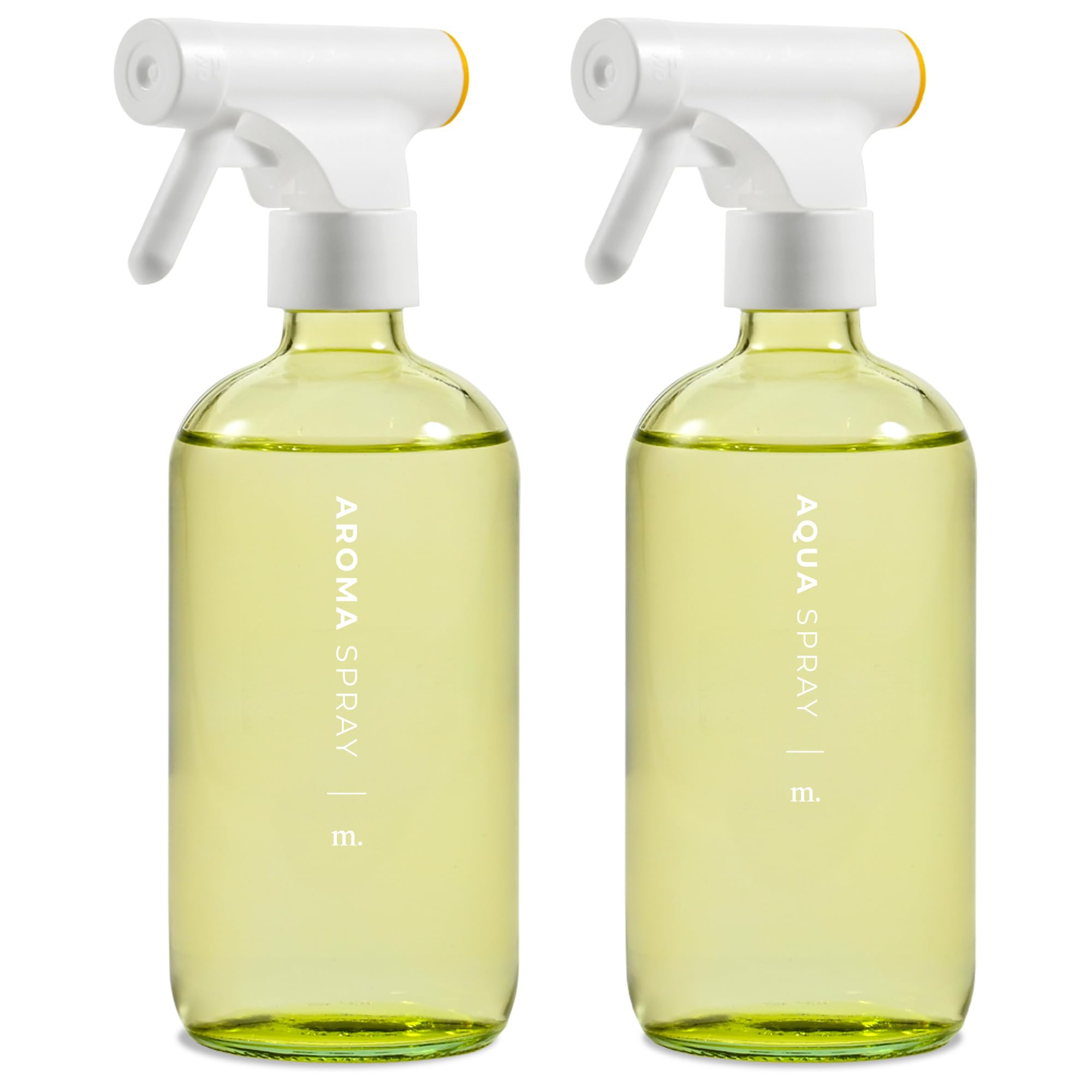 MAISONOVO Water Spray Bottle for Plants Set of 2 - Yellow 500ml Refillable Glass Spray Bottles Gardening, 16 Labels — image 1