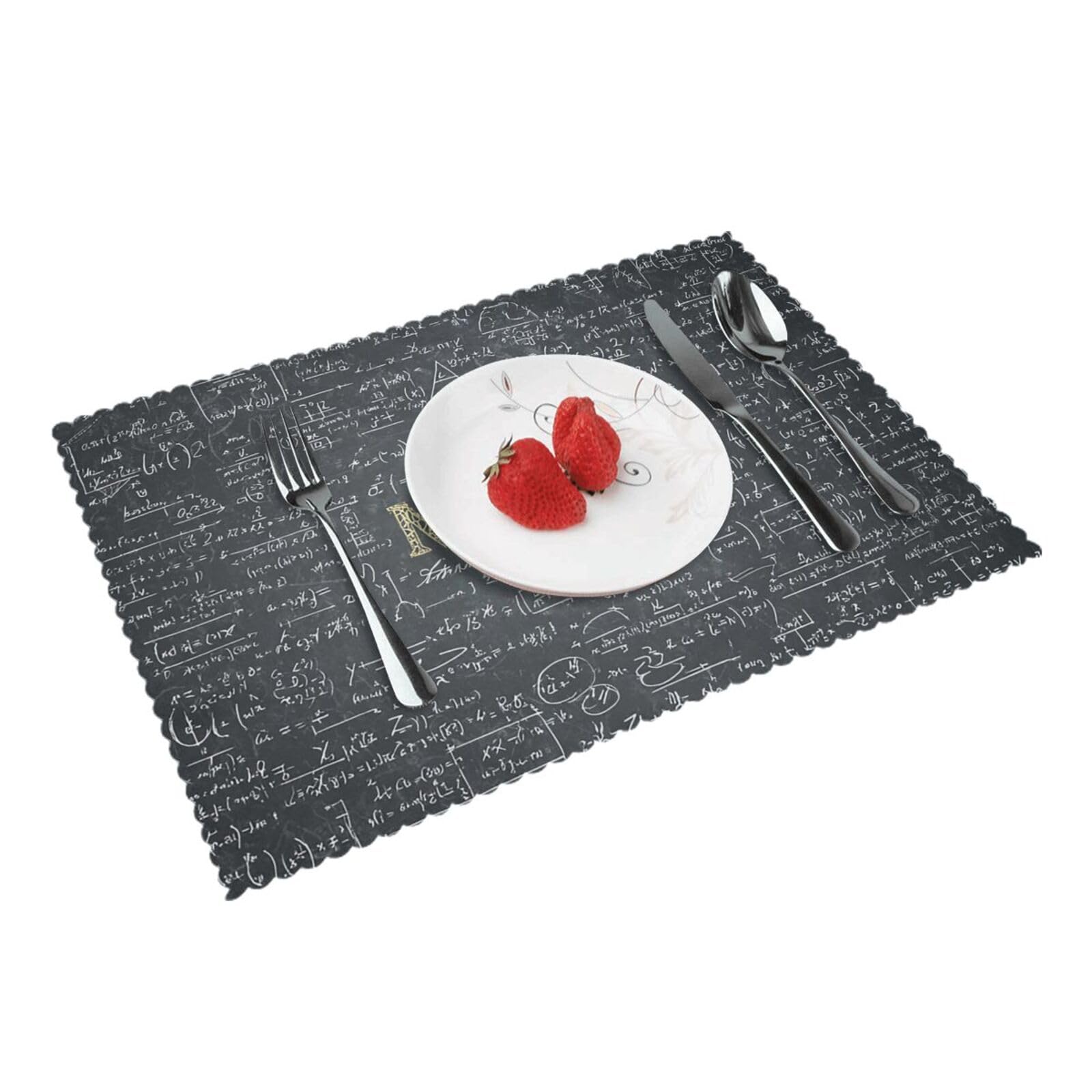 Placemats Set of 4 Heat Resistant Non-Slip Place Mats for Dining Table math Placemats Washable Woven Table Mats Wipeable Placemat for Kitchen Decoration 30 x 45 cm