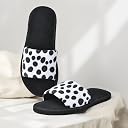 Star Fish Women's (1701) |Extra Super Soft Comfortable Slippers | Ladies Home Soft Slippers | Open Toe Comfortable Sole | Bedroom Indoor House Cloth Women Slippers Black White 6 UK gallery image