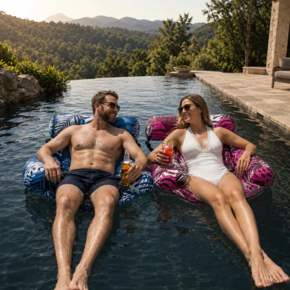 Fauteuil Flottant Nairel Pliable,Facile à Utiliser, avec Pompe, pour la Plage en été