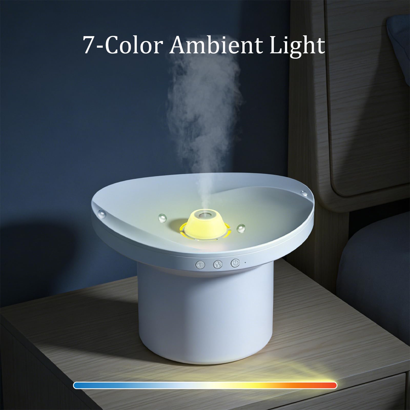 Umidificatore a nebbia fredda con diffusore di oli essenziali, altoparlante Bluetooth e luce LED a 7 colori, spegnimento automatico, perfetto per uso domestico e ufficio